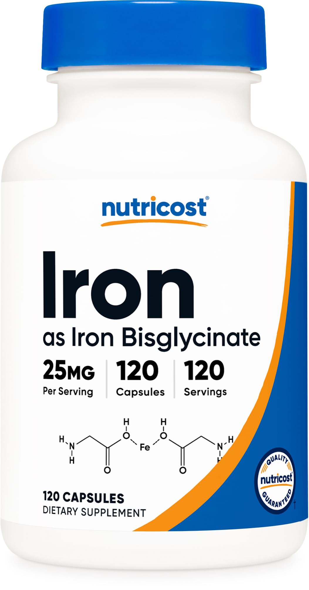 Nutricost imagen del frente del envase mostrando 120 cápsulas y beneficios