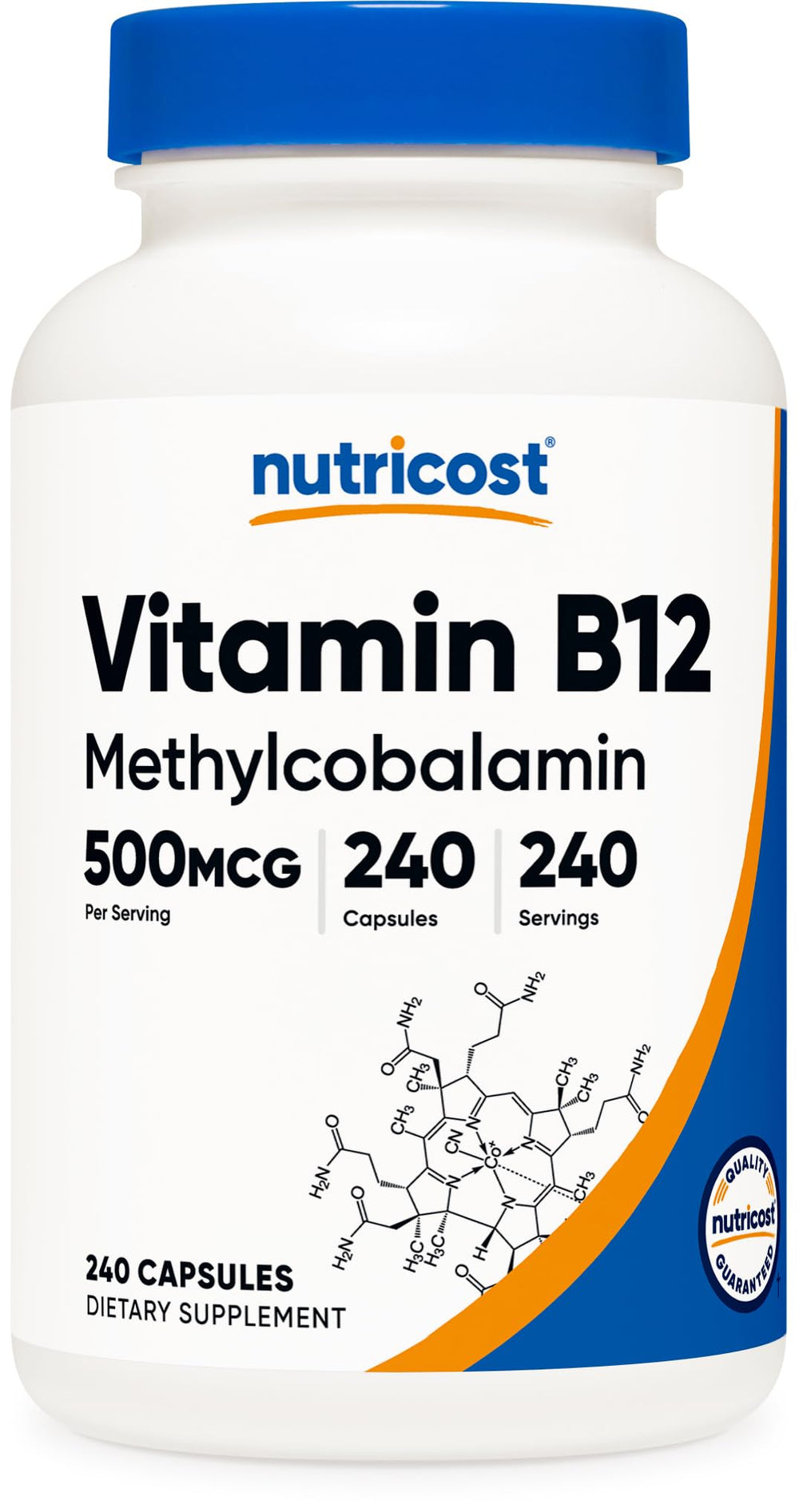 Nutricost frente del envase mostrando 240 cápsulas y detalles de la marca