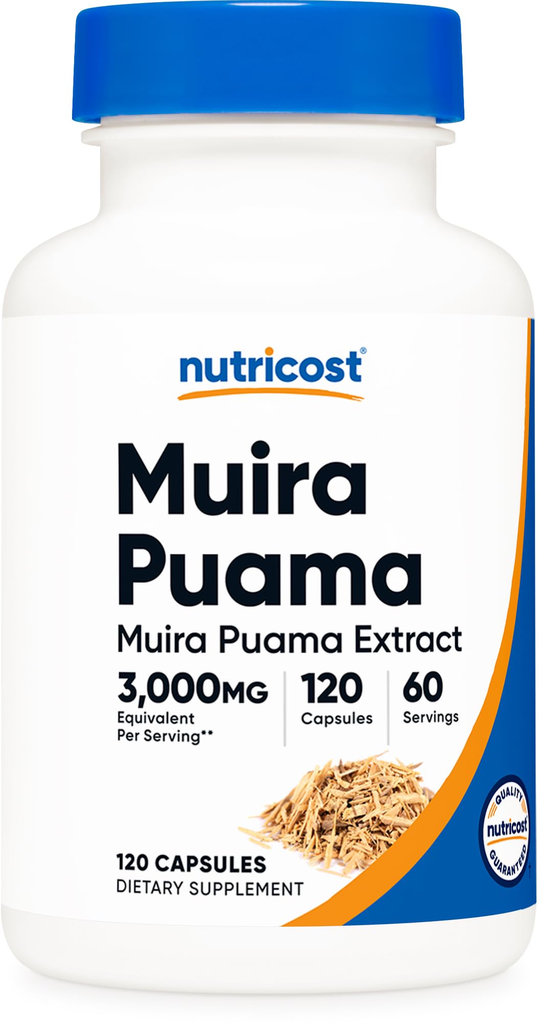 Nutricost envase frontal mostrando 120 cápsulas y etiqueta clara