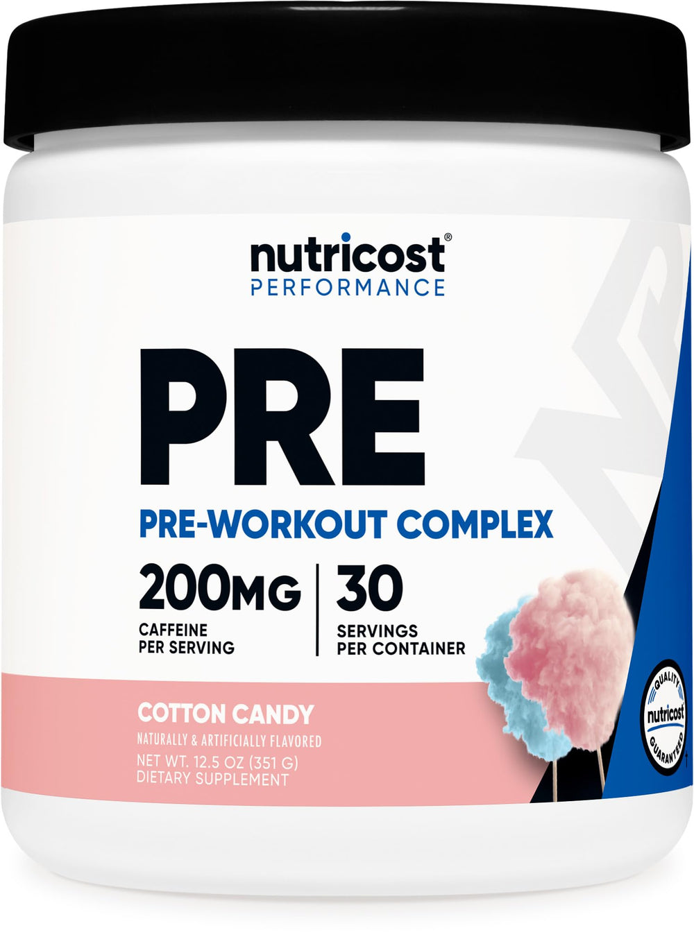 Nutricost envase frontal sabor Cotton Candy mostrando diseño y beneficios