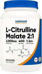 Nutricost envase frontal claro y etiqueta visible, garantía de calidad