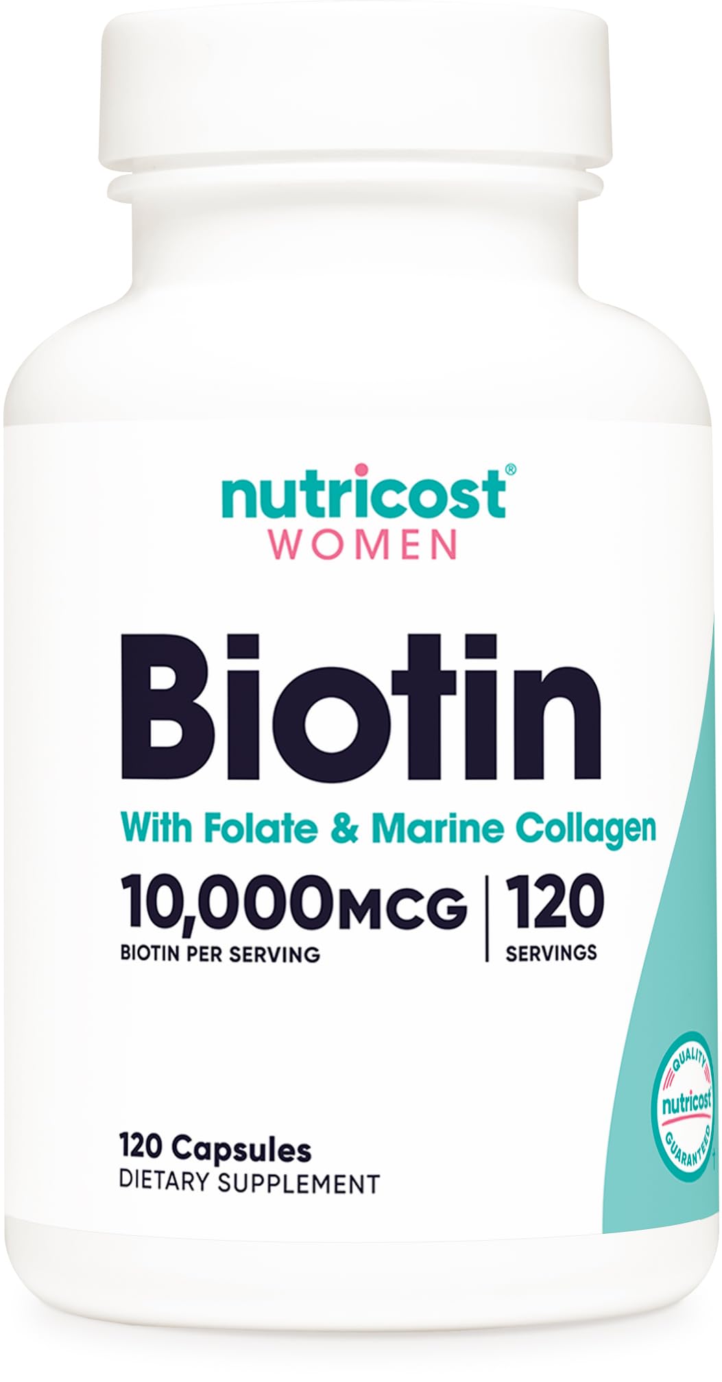 Nutricost frente del envase mostrando 120 cápsulas y etiqueta clara