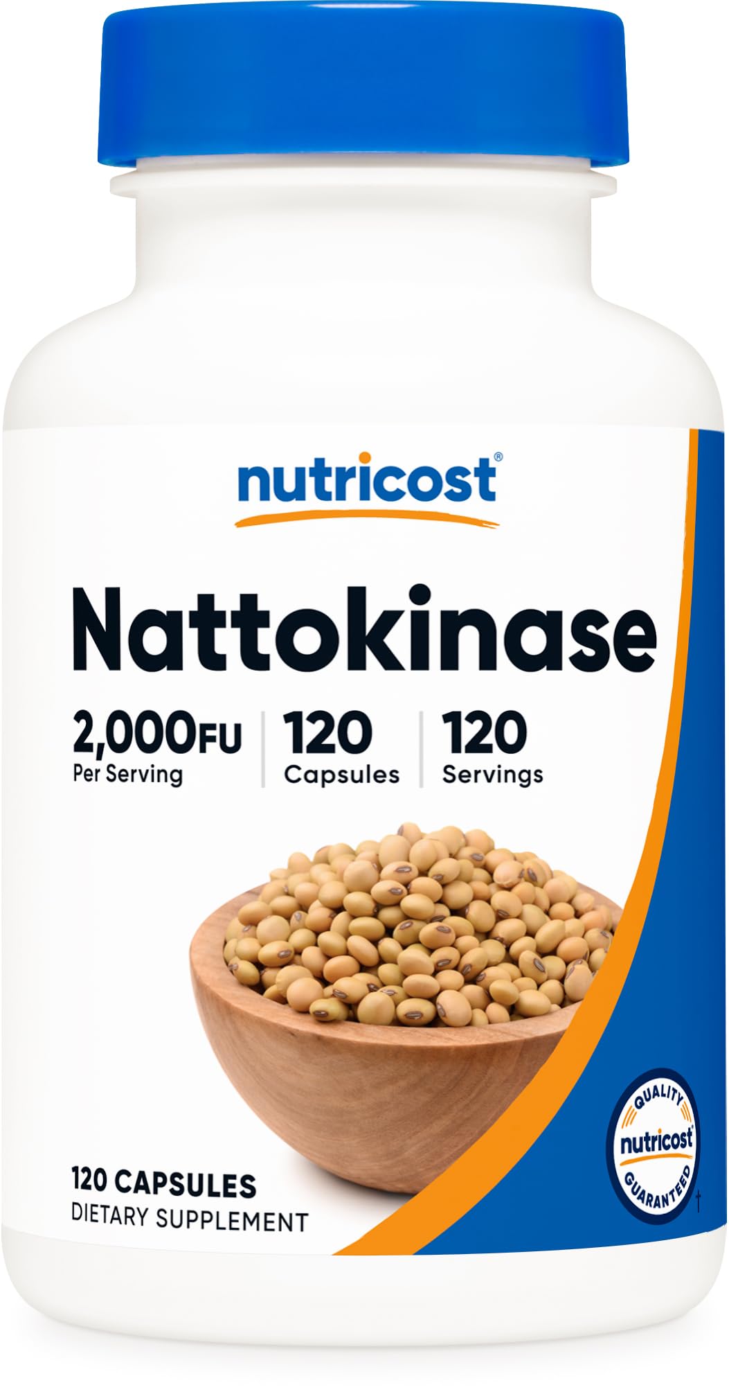 Nutricost frasco frente con etiqueta clara y potencia 2.000FU