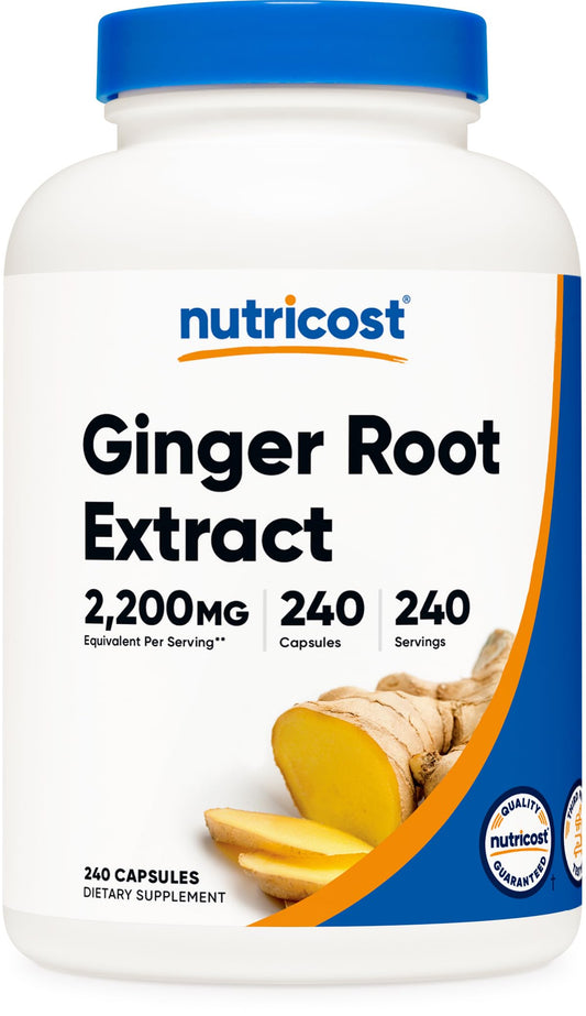 Nutricost frasco frontal mostrando 240 cápsulas y etiqueta clara