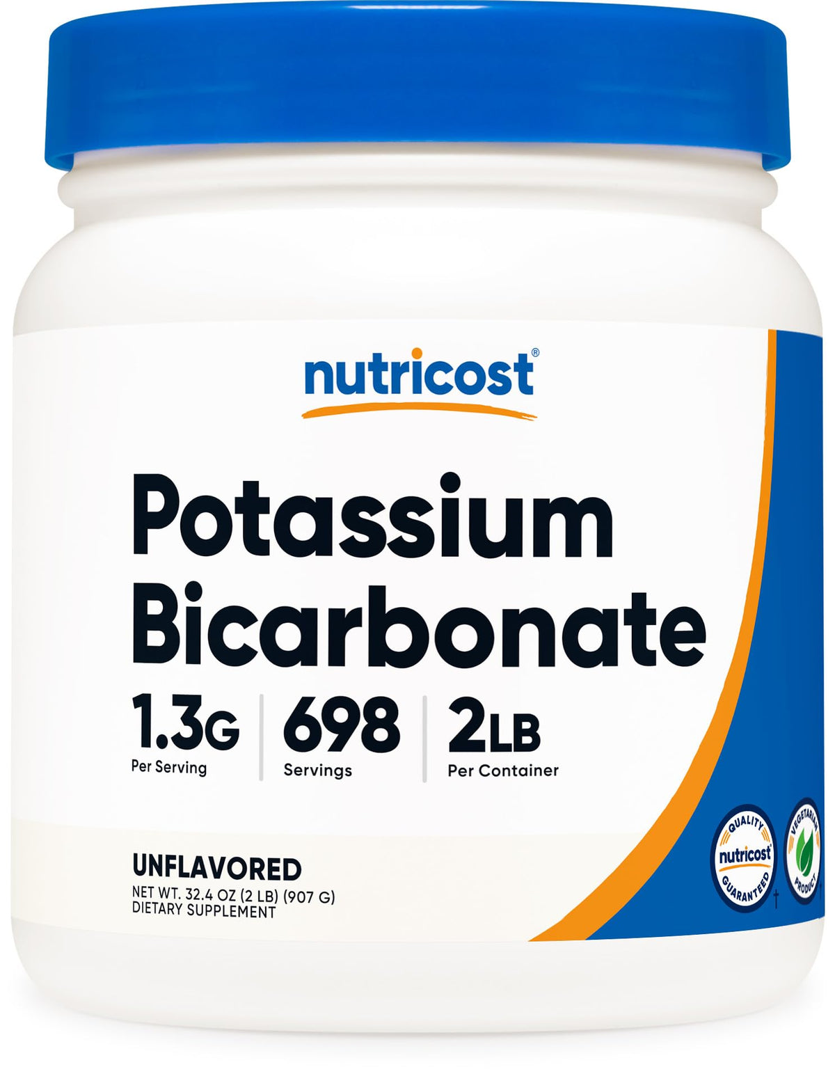 Nutricost envase frontal mostrando la marca y beneficio de pureza