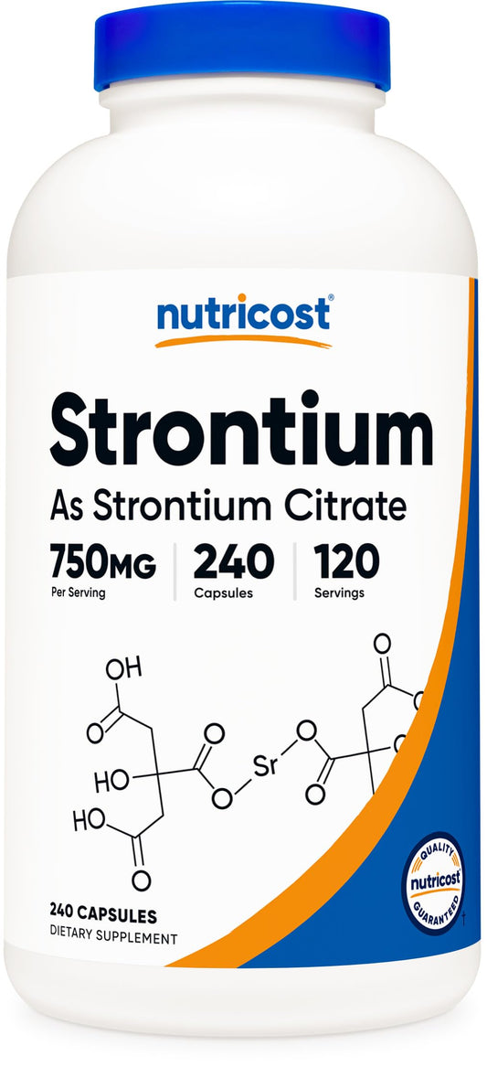 Nutricost frasco frontal mostrando 240 cápsulas y marca para confianza