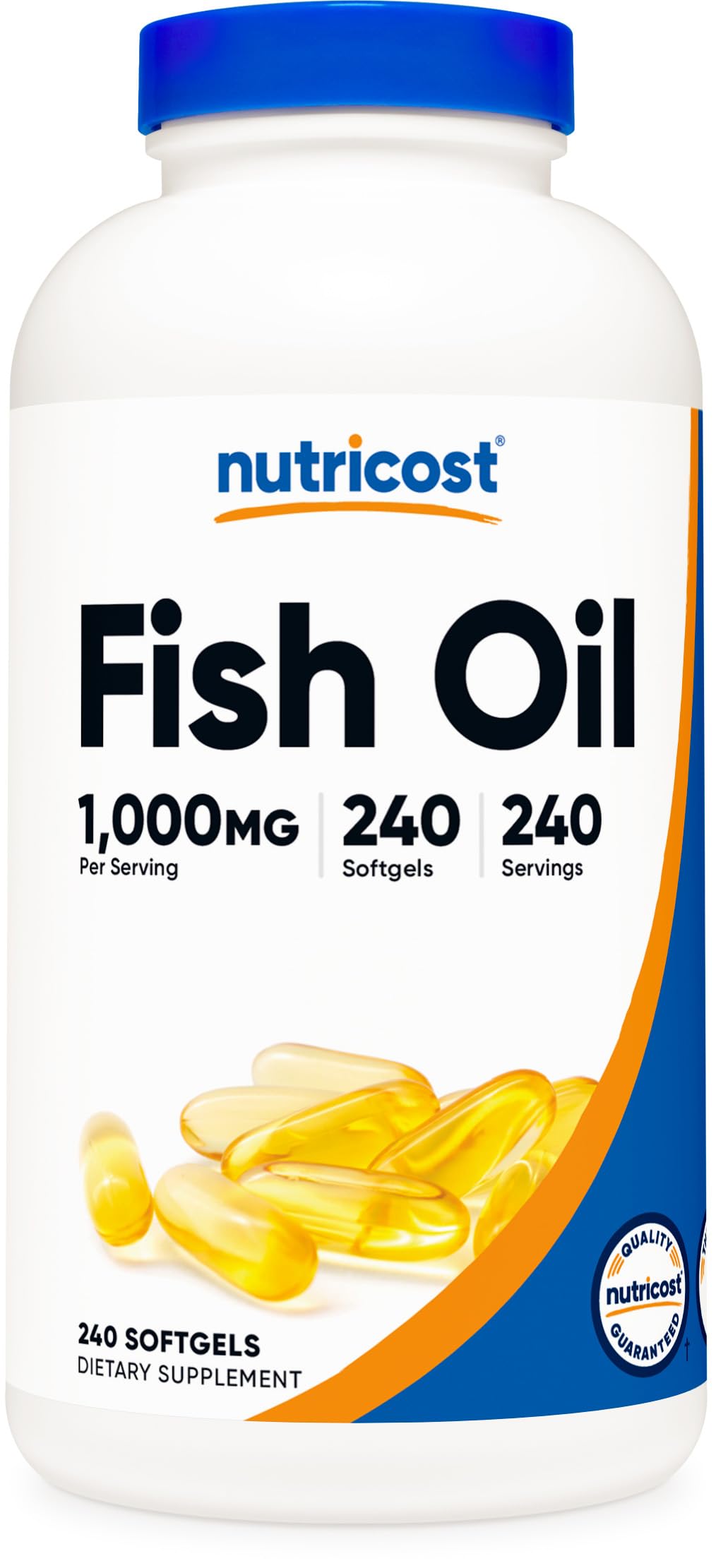 Nutricost envase frontal 240 cápsulas mostrando duración y conveniencia