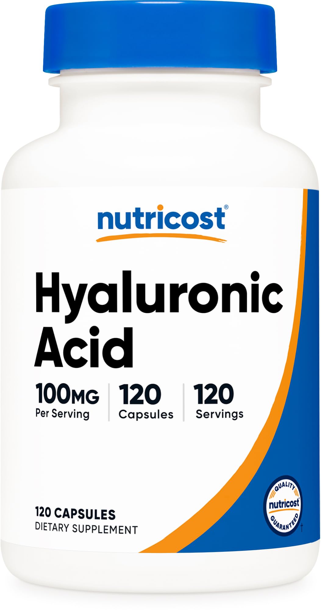 Nutricost frasco frontal mostrando 120 cápsulas y etiqueta clara