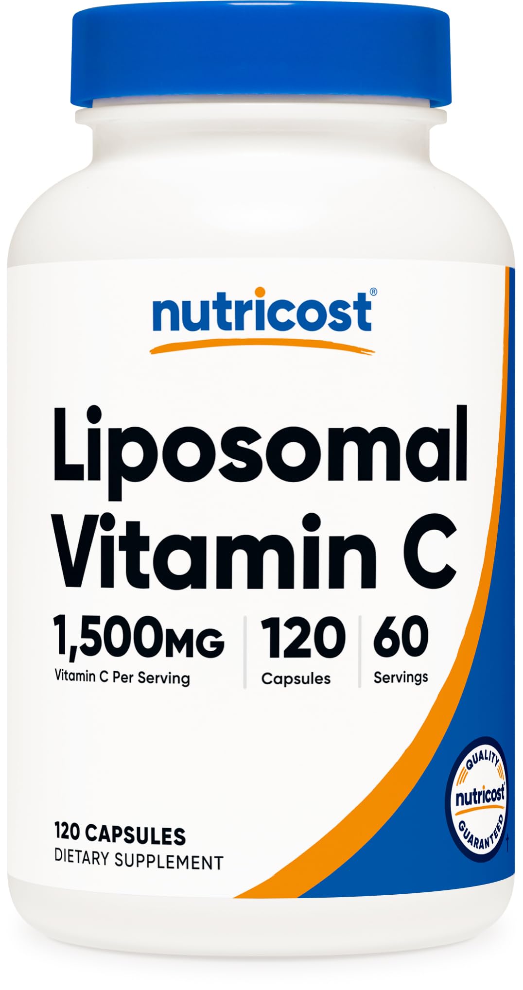Nutricost frasco frontal mostrando marca y cantidad, envío conveniente