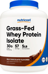 Nutricost envase frontal mostrando tamaño 5LBS y beneficio de pureza
