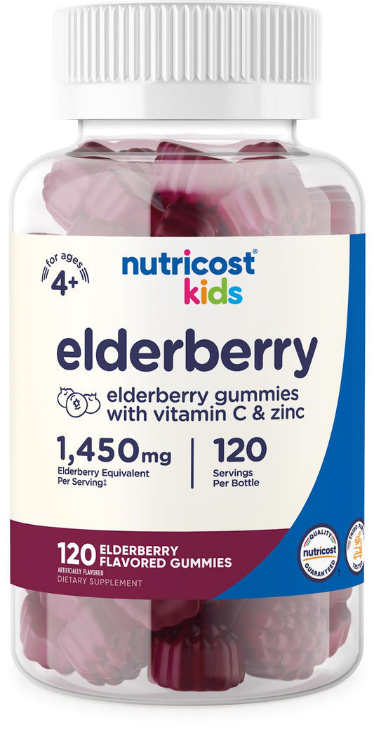 Nutricost frontal del envase mostrando 120 gominolas y diseño claro