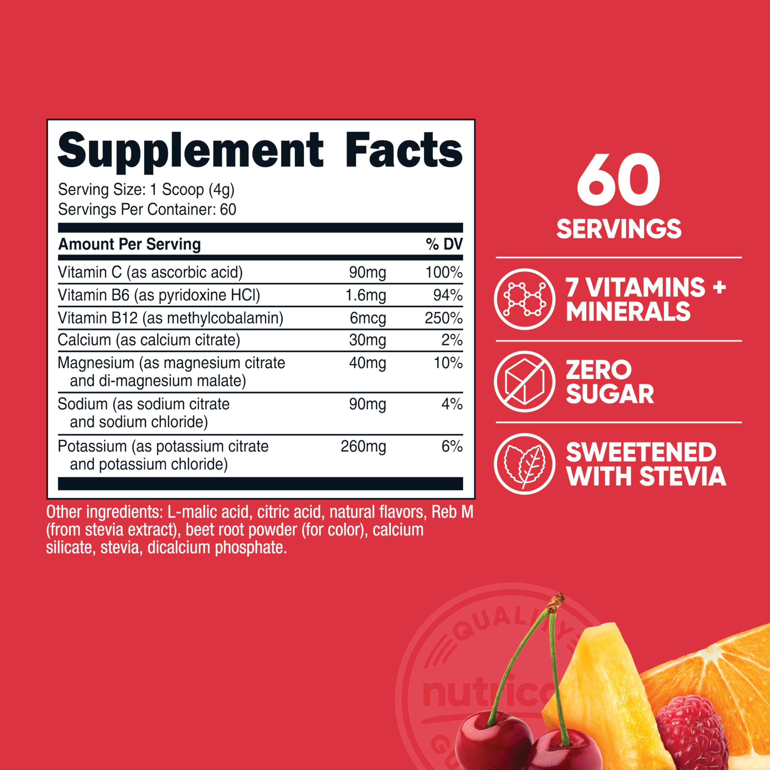 Nutricost polvo Fruit Punch detalle de textura, mezcla fácil y disolución rápida