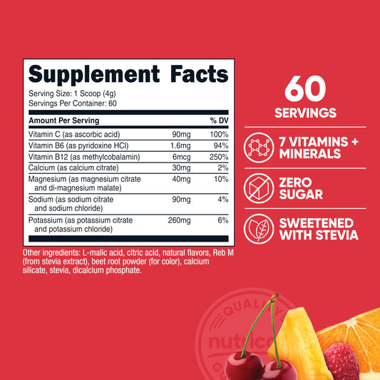 Nutricost polvo Fruit Punch detalle de textura, mezcla fácil y disolución rápida