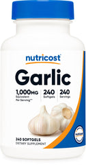 Nutricost frasco frontal mostrando 240 cápsulas y beneficio de suministro prolongado