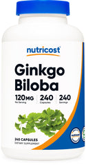 Nutricost frasco frente mostrando etiqueta y cantidad de cápsulas beneficios