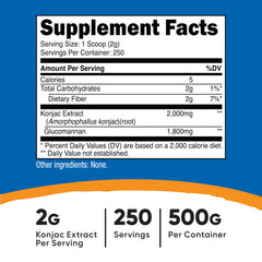 Nutricost polvo de glucomannan textura fina, fácil de mezclar