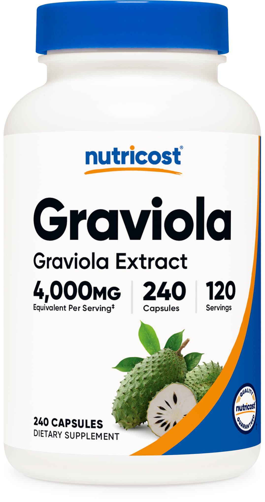 Nutricost frasco frontal que muestra etiqueta clara y beneficios