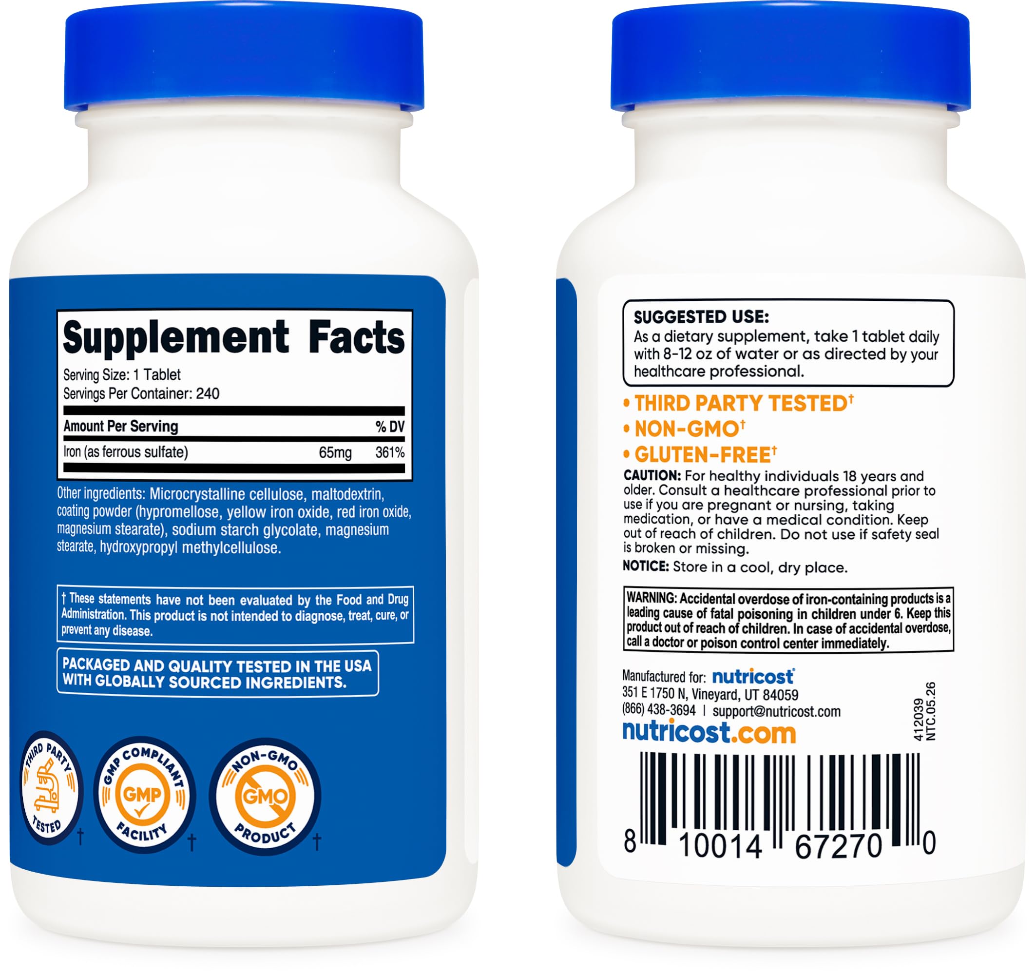 Nutricost etiqueta nutricional en primer plano que muestra ingredientes