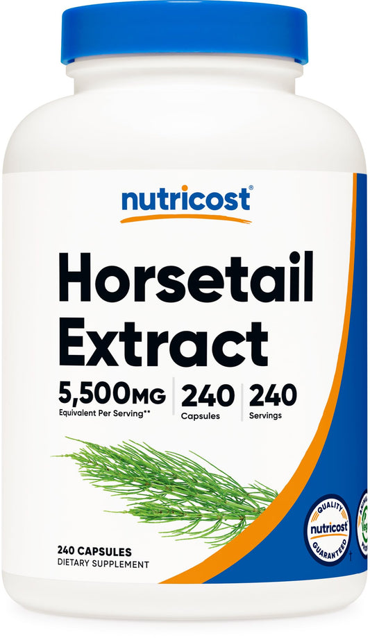 Nutricost frasco frontal mostrando etiqueta clara y beneficios