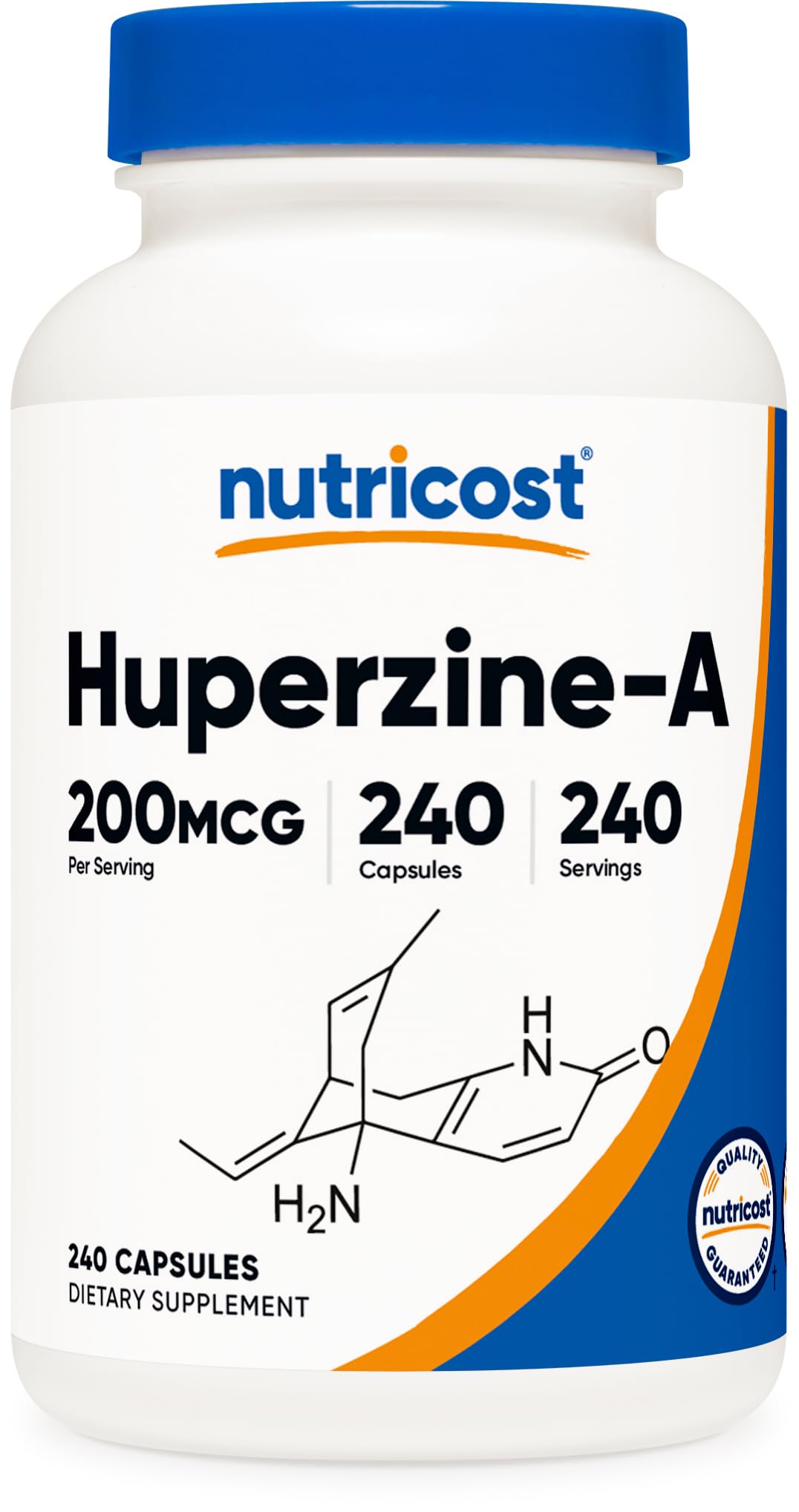 Nutricost Huperzine A frasco frontal mostrando diseño y cantidad 240 cápsulas