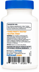 Etiqueta Nutricost Iodine con información nutricional y certificación GMP visible