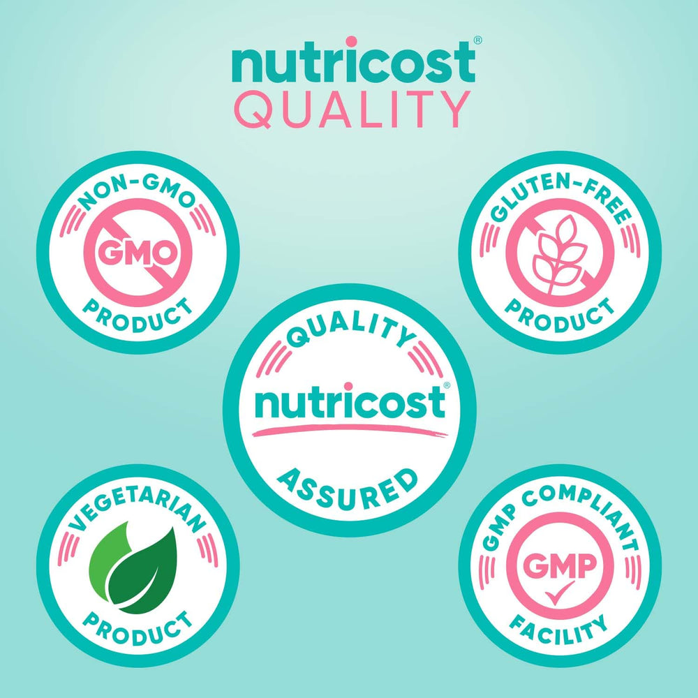 Nutricost etiqueta de ingredientes mostrando hierro y vitaminas
