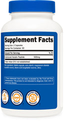 Nutricost etiqueta informativa con detalles GMP y sin gluten