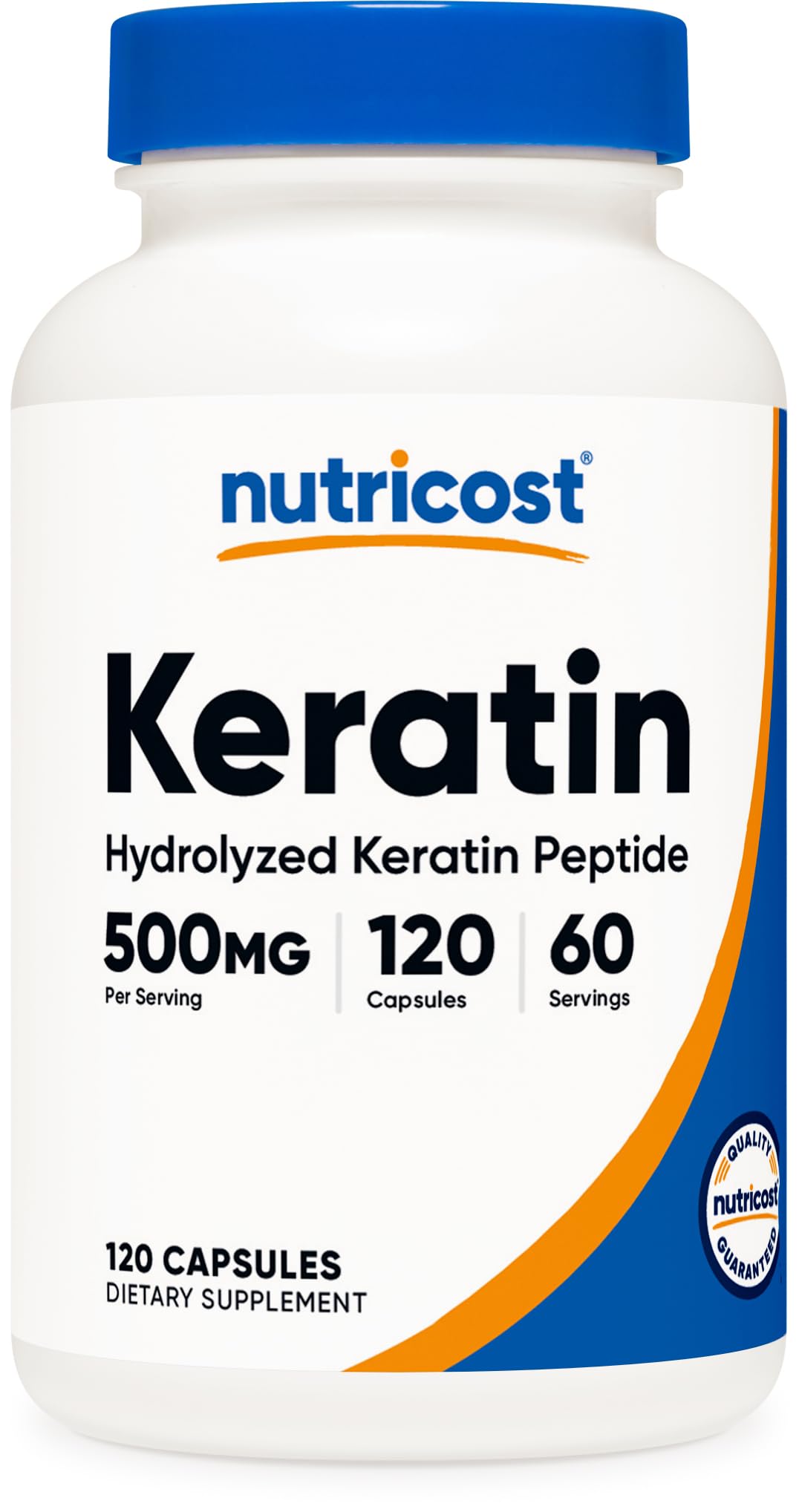 Nutricost frasco frontal mostrando 120 cápsulas y etiqueta clara
