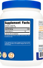 Detalle de la etiqueta Nutricost L-Citrulline Malate mostrando información de ingredientes y certificaciones