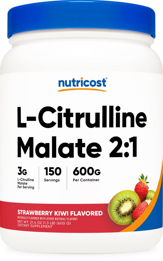 Nutricost envase frontal mostrando etiqueta y cantidad, claridad de información