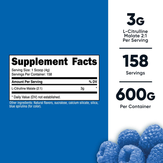 Textura del polvo Nutricost L-Citrulline Malate en primer plano que ilustra fácil disolución y mezcla