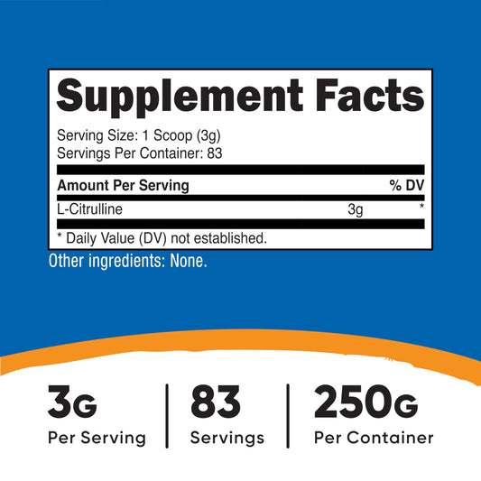 Nutricost L-Citrulline polvo textura fina para mezcla y disolución fácil