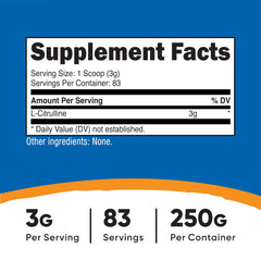 Nutricost L-Citrulline polvo textura fina para mezcla y disolución fácil