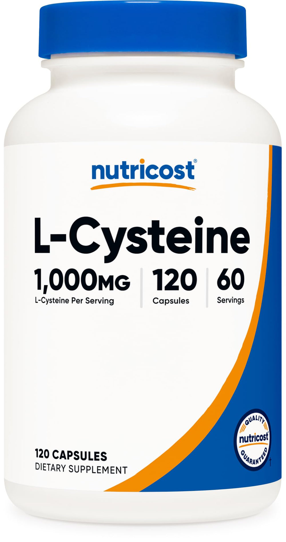 Nutricost L-Cysteine imagen frontal del envase con información clave