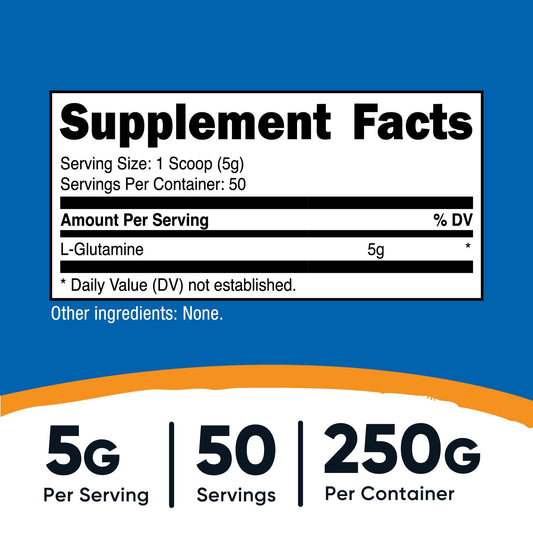 Nutricost polvo fino de L-glutamine textura cómoda para mezclar