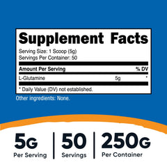 Nutricost polvo fino de L-glutamine textura cómoda para mezclar