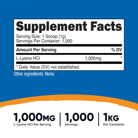 Nutricost L-Lysine textura de polvo fino, fácil disolución y mezcla