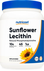 Nutricost lecitina de girasol frontal mostrando envase y conveniencia
