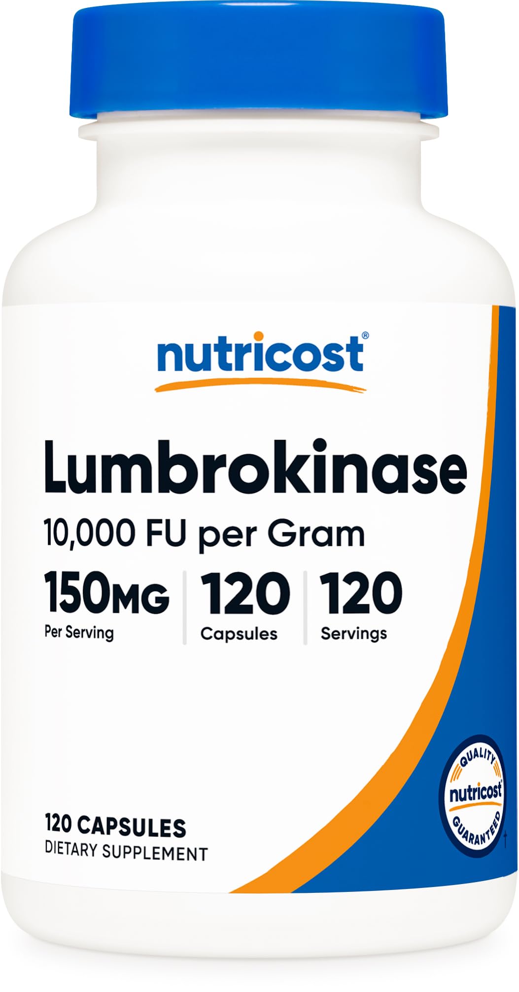 Nutricost frasco frontal mostrando etique ta y beneficio de dosificación clara