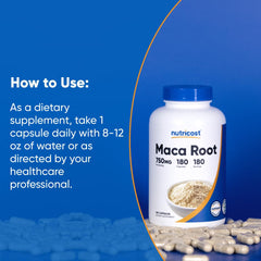 Nutricost detalle de ingredientes con enfoque en maca peruana de alta calidad