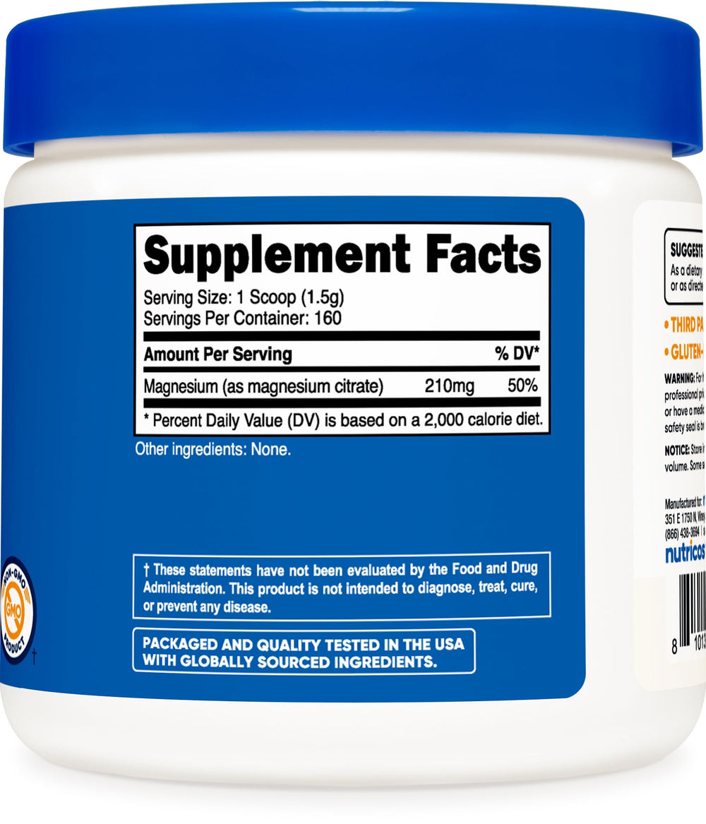 Nutricost etiqueta del producto con información de 250 g y cualidades