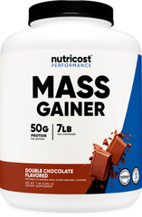 Nutricost frasco frente mostrando etiqueta y beneficio de alta proteína