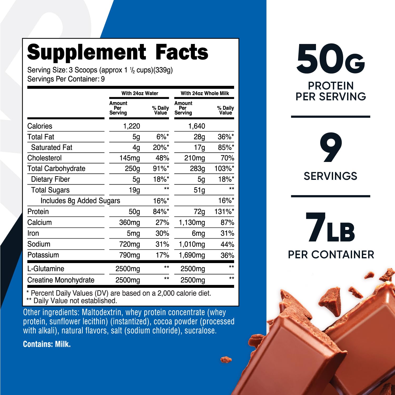 Nutricost polvo textura doble chocolate, ideal para mezclas cremosas