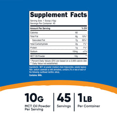 Nutricost MCT textura en cuchara detallada para fácil disolución