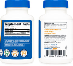 Comparación de tamaño Nutricost MethylFolate en la mano para escala práctica