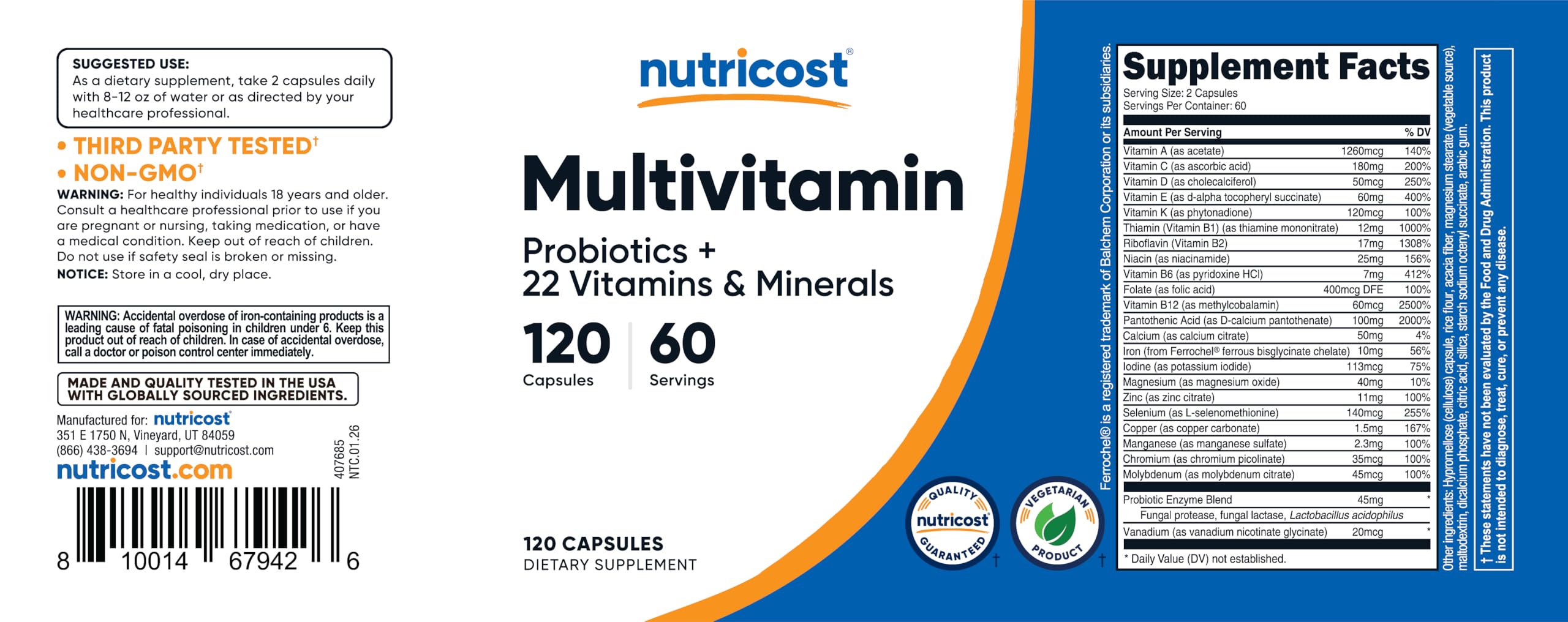 Nutricost frasco sobre mesa con frutas y libro, estilo de vida sano