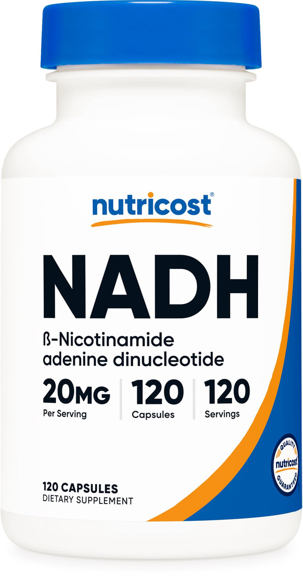 Nutricost frasco frontal con 120 cápsulas mostrando el envase y beneficios de calidad