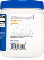 Nutricost niacin etiqueta con información nutricional y advertencia sobre el flush
