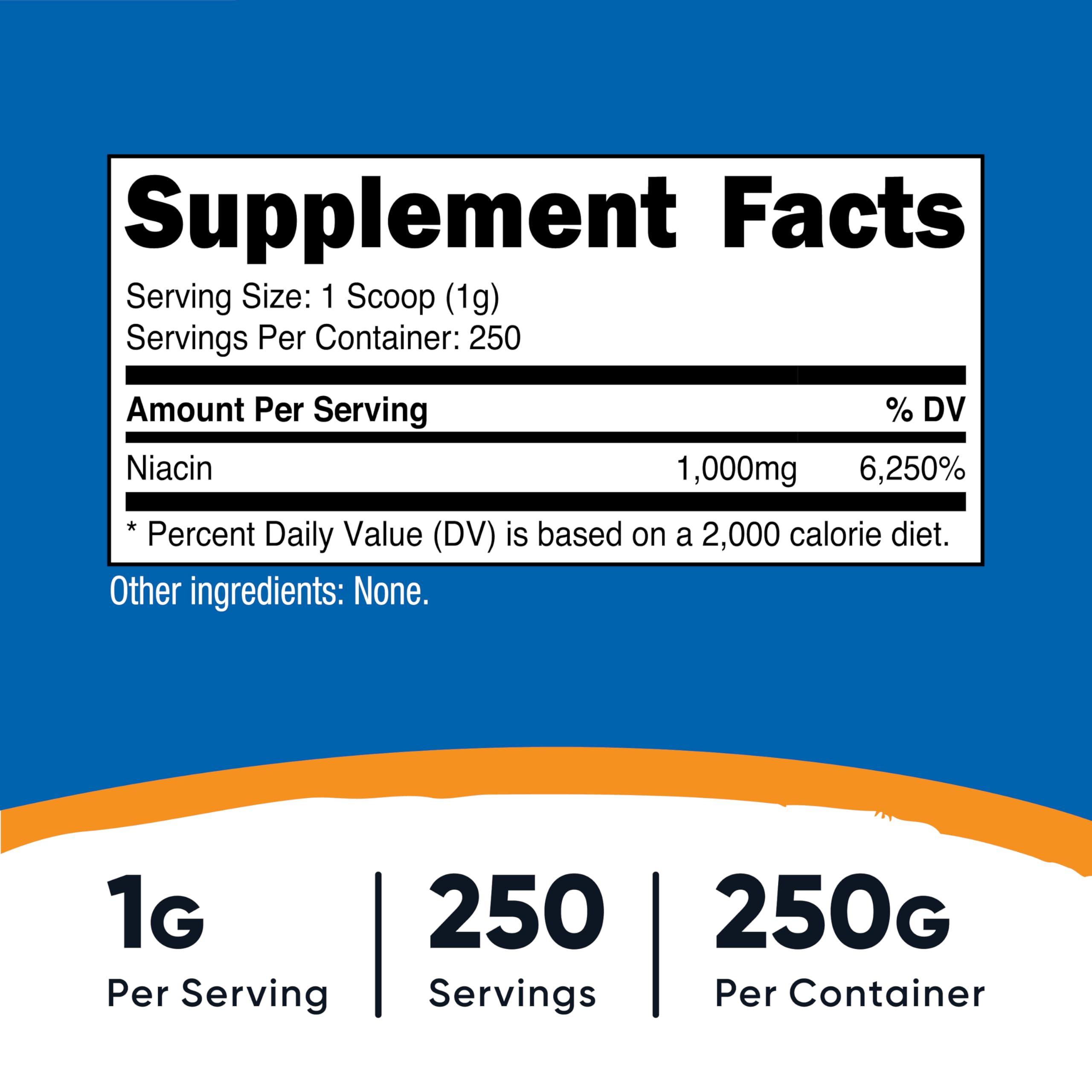 Nutricost niacin primer plano del polvo para apreciar textura fina y facilidad de mezcla