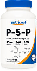 Nutricost frasco P5P frente con etiqueta visible y confianza de marca